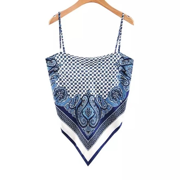 Tops - NEW Women's Paisley Printed scarf Summer Top